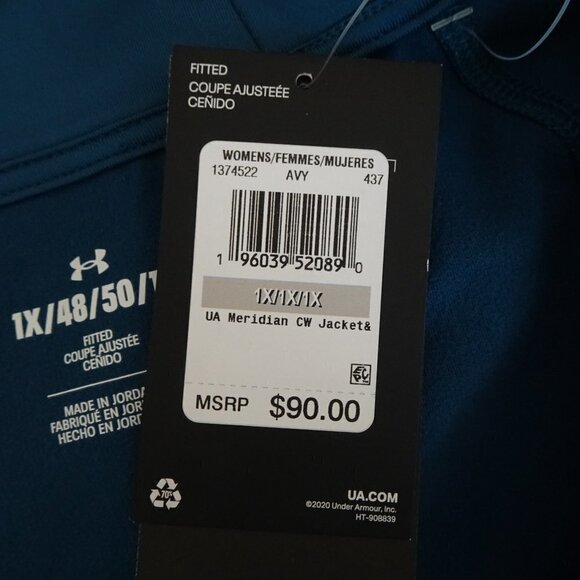 Under Armour Fitted Jacket Women's Size 1X Teal Blue Meridian Activewear - Picture 9 of 11